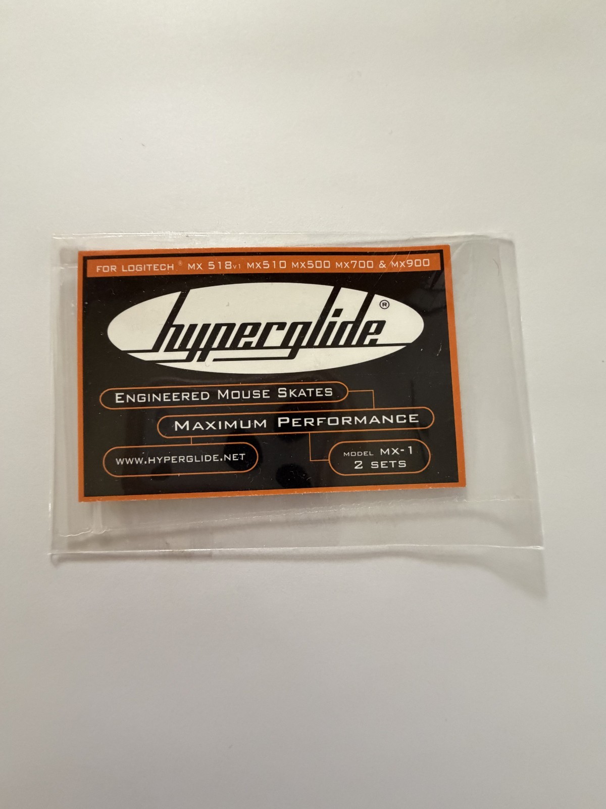 Hyperglide Mouse Skates for Logitech MX518v1 MX510 MX500 MX700 MX900 (2 sets)