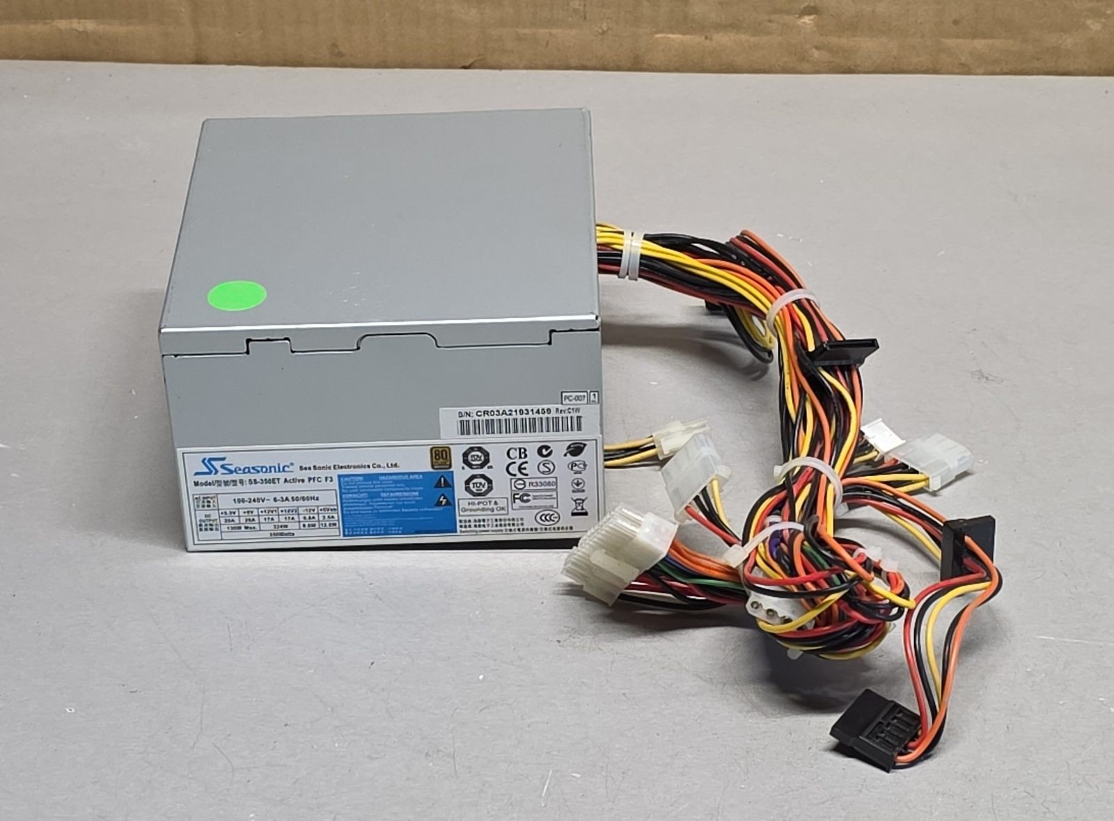 Seasonic SS-350ET Active PFC F3 350W 80 Plus Bronze ATX Power S - Tested Working