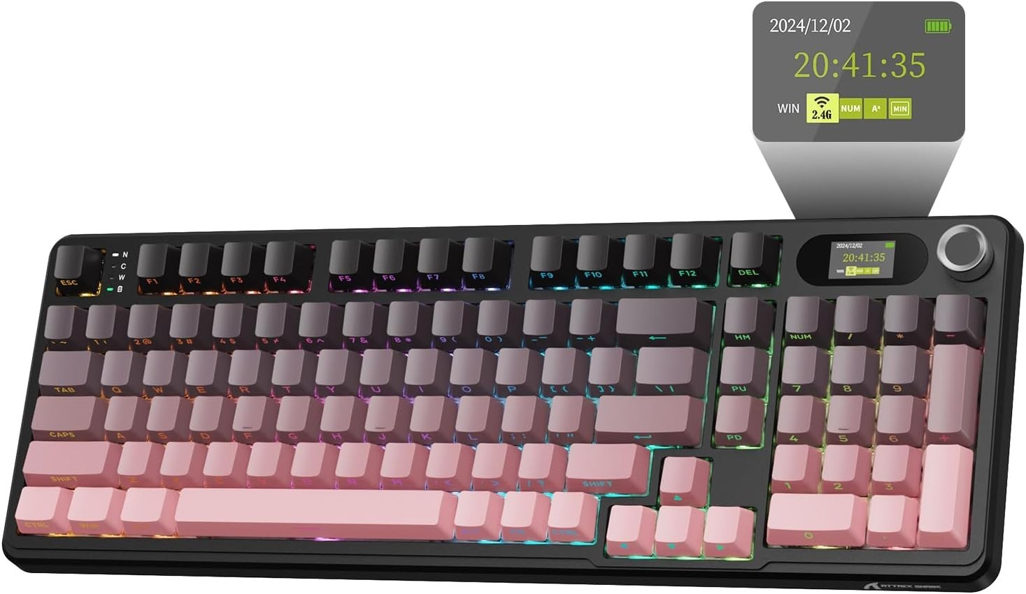 ATTACK SHARK X98PRO 96% Tri-mode Mechanical Keyboard With Function Knob, TFT