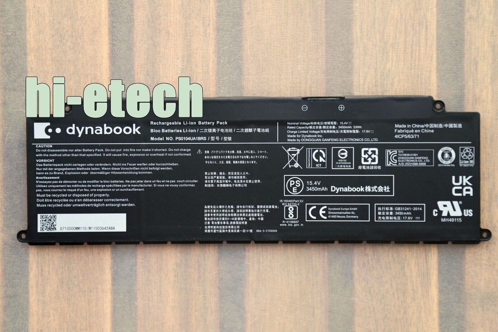 Genuine PS0104UA1BRS Battery For Toshiba Dynabook Tecra A40-J-12E P000834200