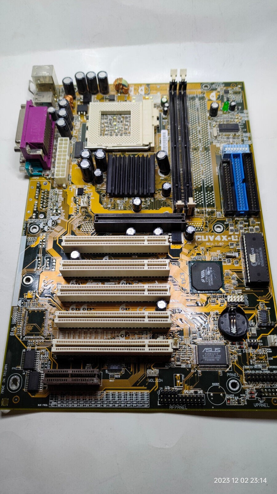 motherboard asus, cuv4x-c rev.1.02, universal atx, 5x pci, 1x agp