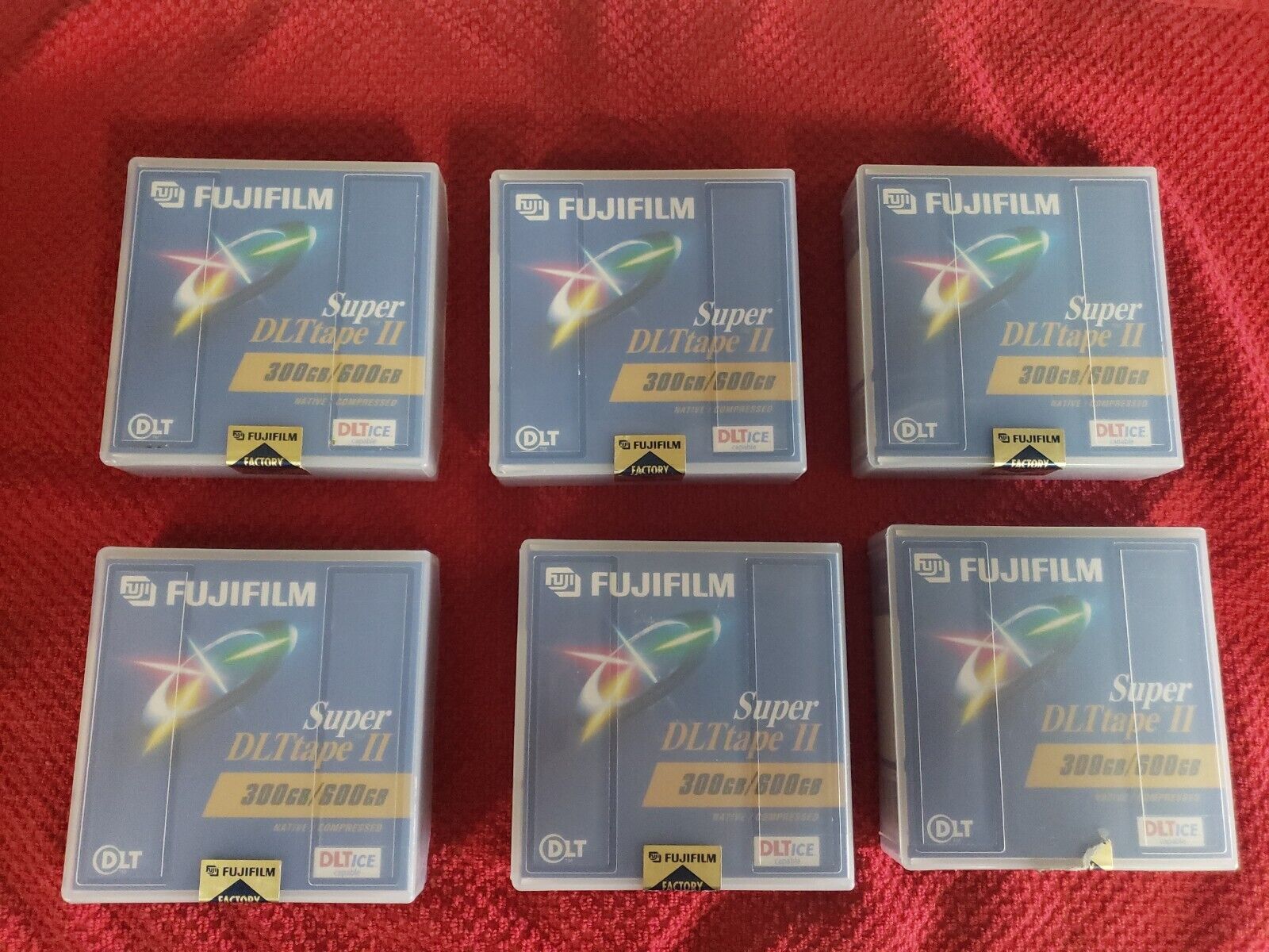 6 New Fujifilm WORM Capable 300GB/600GB  SDLTII  Super DLT Tape Cartridges   