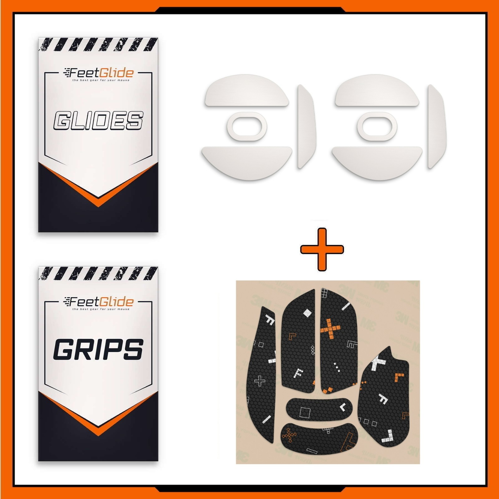 FeetGlide PTFE Mouse Skates & Grip Tape Bundle for Keychron M7