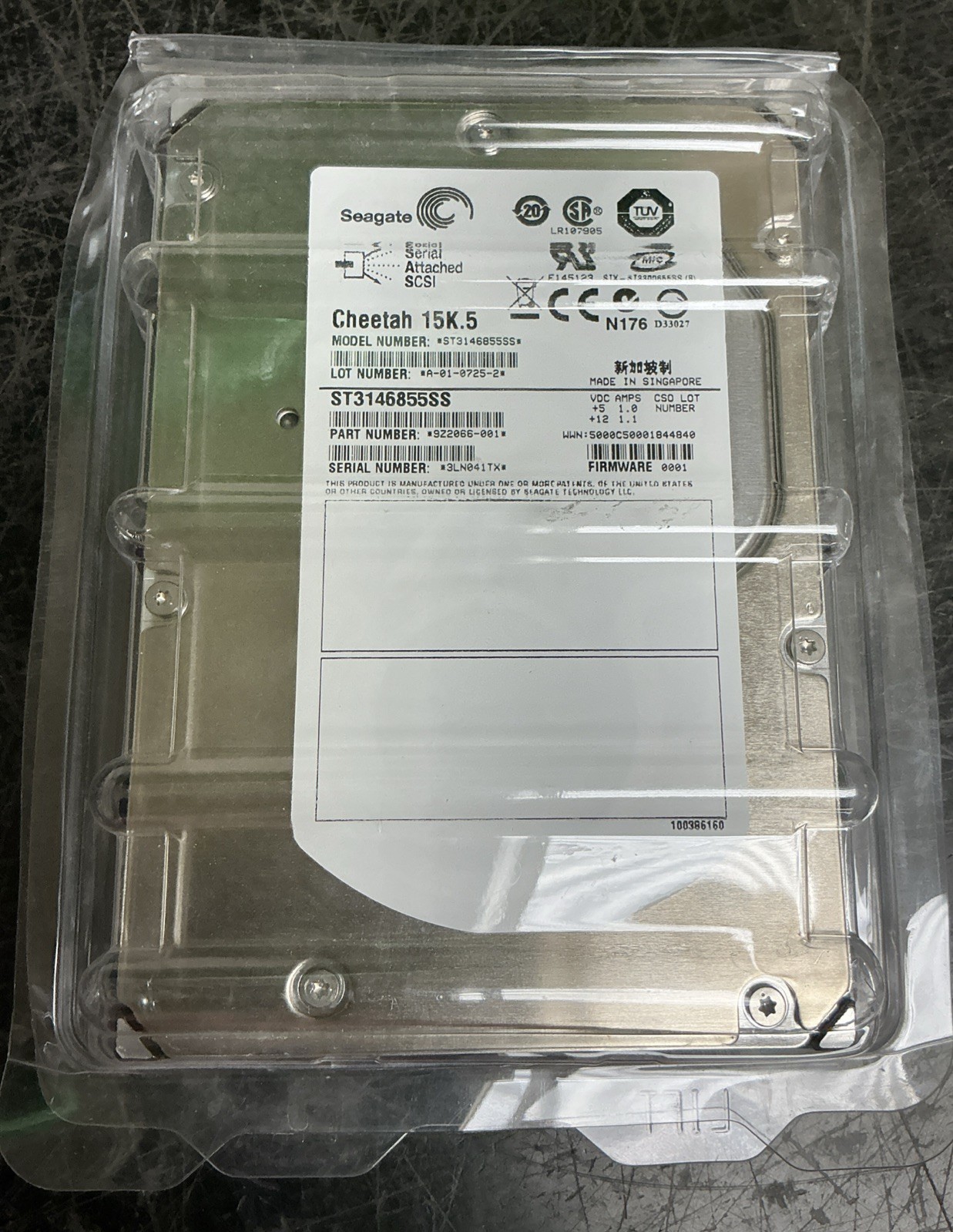 Seagate Cheetah 15K.5 ST3146855SS 146GB 3.5" Hard Drive