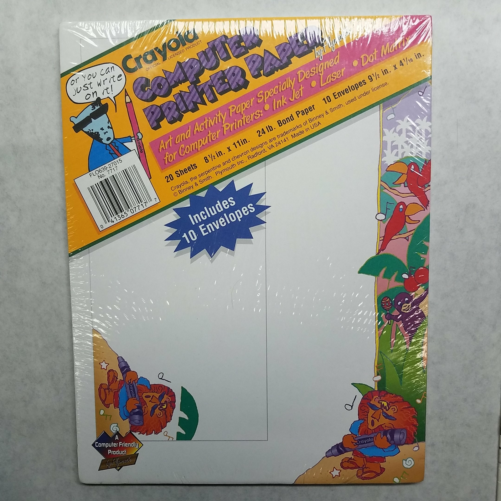 Crayola Computer Printer Paper 20 Sheets 8-1/2x11 Inches With 10 Envelopes