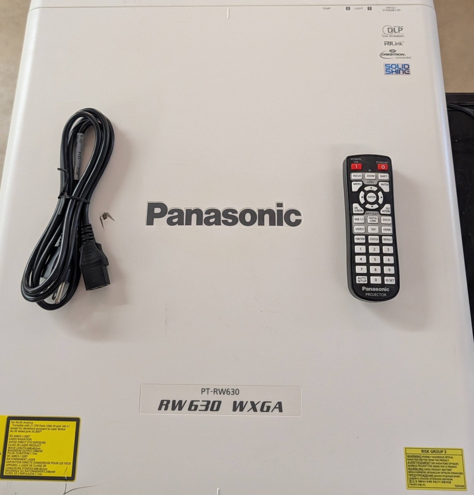 Panasonic PT-RW630W Laser Projector 6500 Lm WXGA 8351 Hrs MPN PT-RW630W