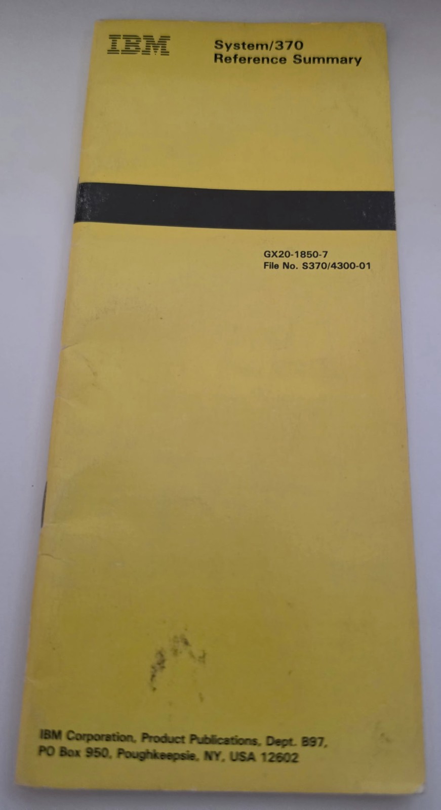 IBM System/370 Reference Summary GX20-1850-7 File No. S370/4300-01