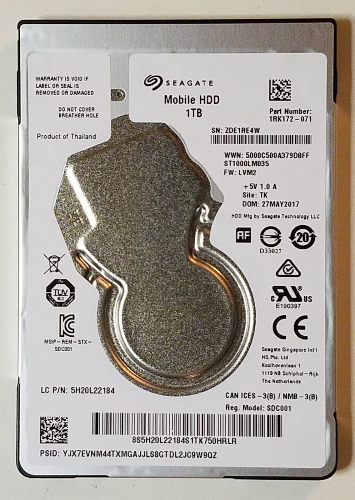 NEW - Lenovo IdeaPad 320-15ABR 1TB Hard Drive 5H20L22184 Seagate ST1000LM035 AMD