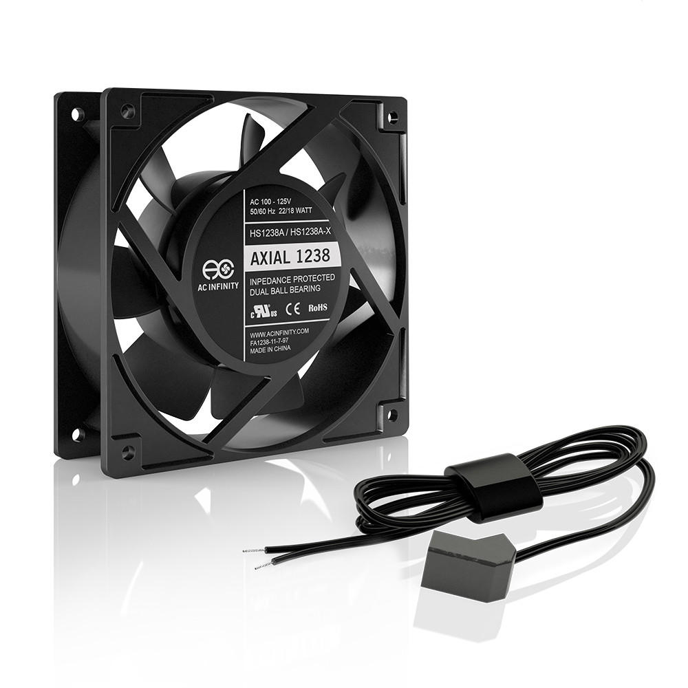 New 120mm 38mm Fan 120V AC 110CFM 2 Pin Ball Bearing Muffin PC 5" (HS1238A-W)