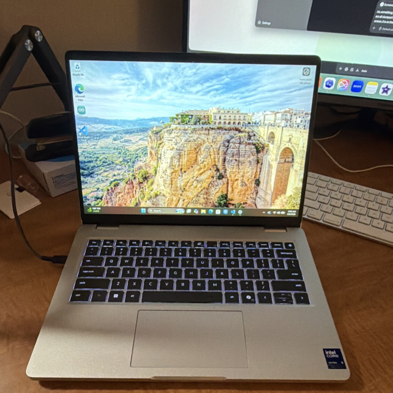 Intel Core Ultra Silver 14" Laptop Windows 11 Backlit Keyboard USB-C