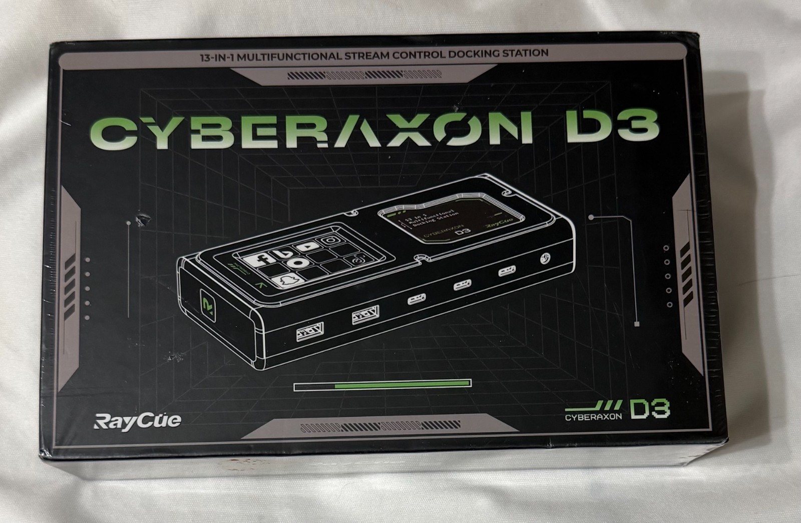 RayCue CyberAxon D3 13-in-1 Stream Control Dock USB C Touchscreen 100W PD NEW