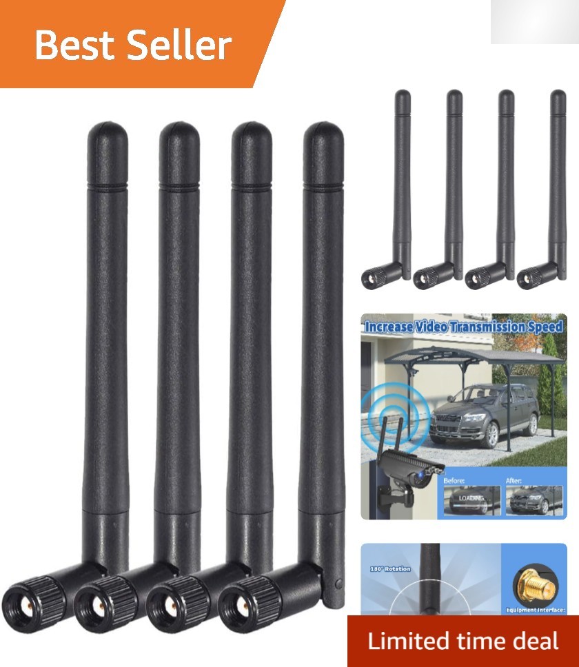 Versatile Dual Band WiFi Antenna 4-Pack | Ideal for Routers & Security Cameras