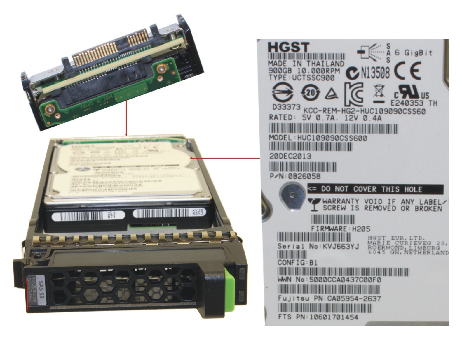 FUJITSU Eternus CA07670-E653 CA05954-2637 10601787895 900GB