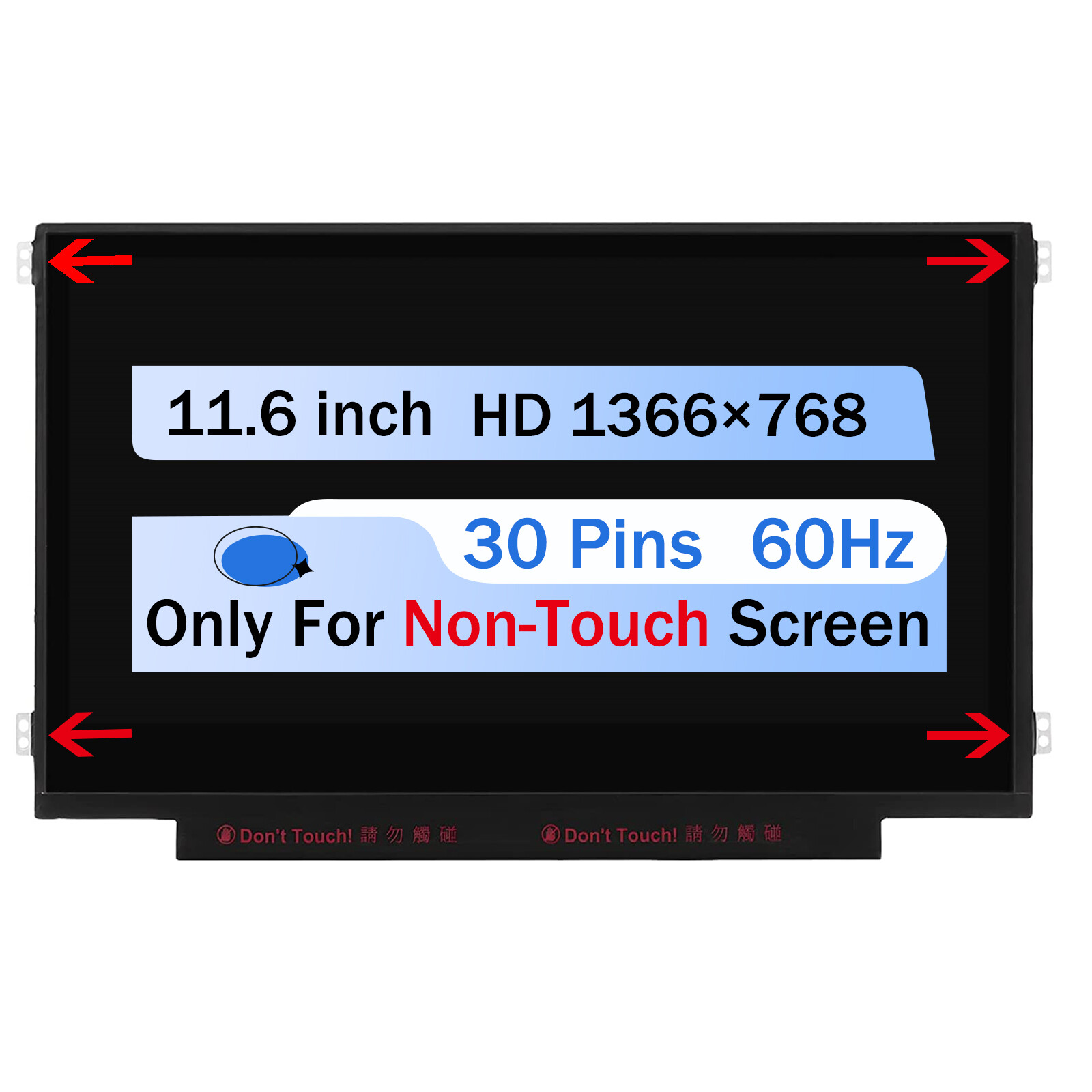 Screen Replacement 11.6" HD LCD Screen 30 Pin For HP Stream 11-Y020NR 11-V002DX