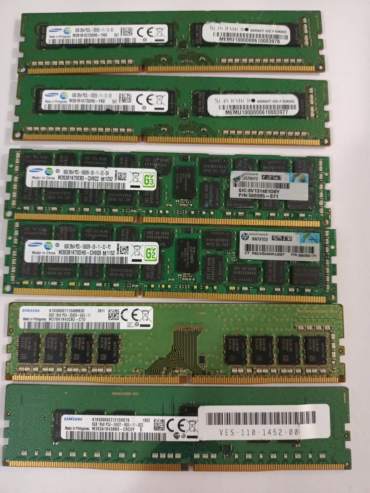 (LOT OF 6) SAMSUNG 8GB DIFFERENT TYPES LOOK FOR DETAILS