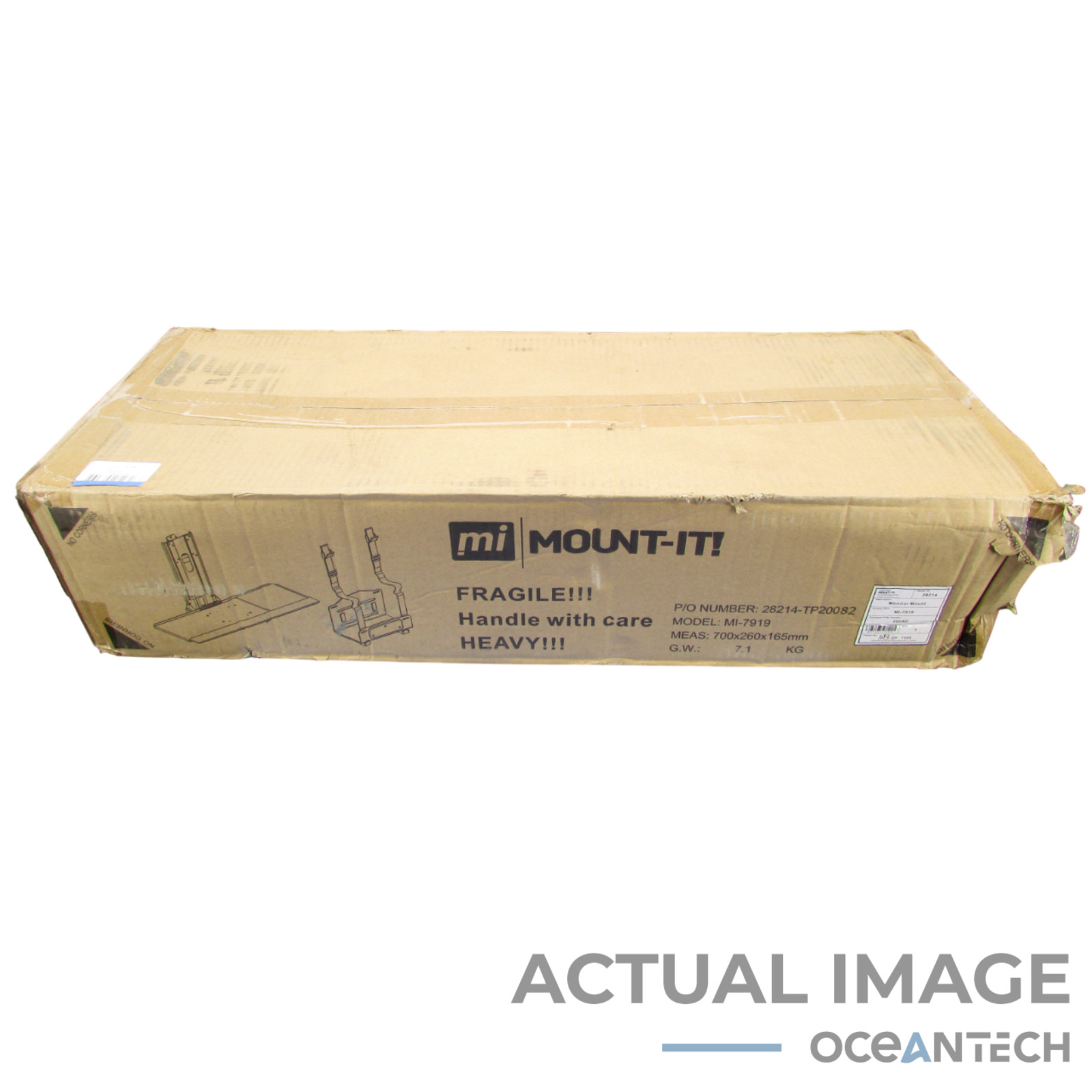 Open Box Mount-It Adjustable Monitor/Keyboard Wall Mount 32" Black MI-7919