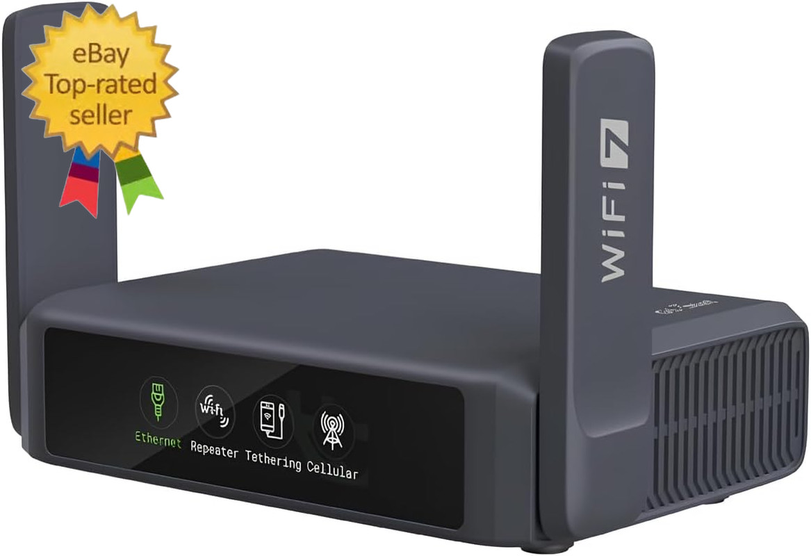 GL-BE3600 (Slate 7) Portable Travel Router, Pocket Dual-Band Wi-Fi 7, 2.5G Route