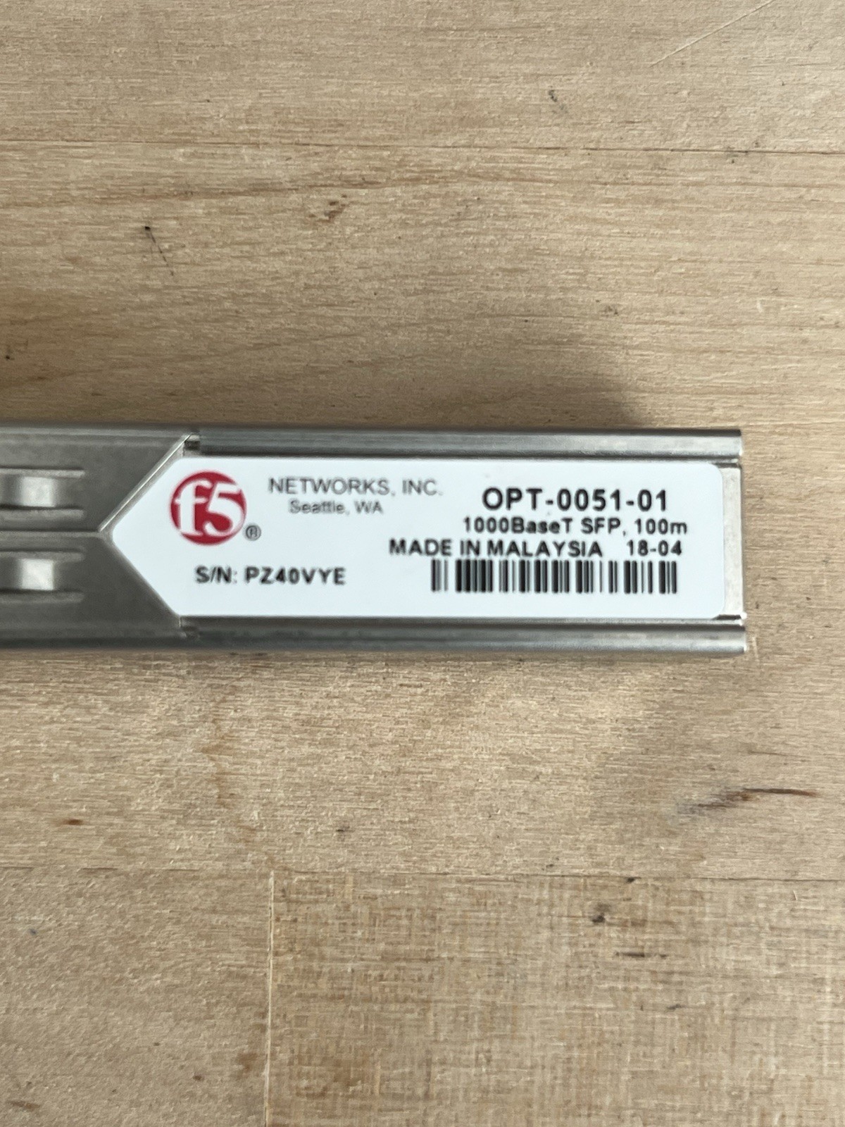 Genuine F5 Networks OPT-0051-01 1000BaseT SFP Copper RJ-45 100m Transceiver