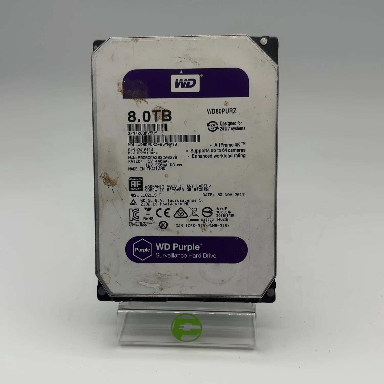 Western Digital 3.5" WD80PURZ 8TB SATA III 6Gbps HDD WD80PURZ-85YNPY0