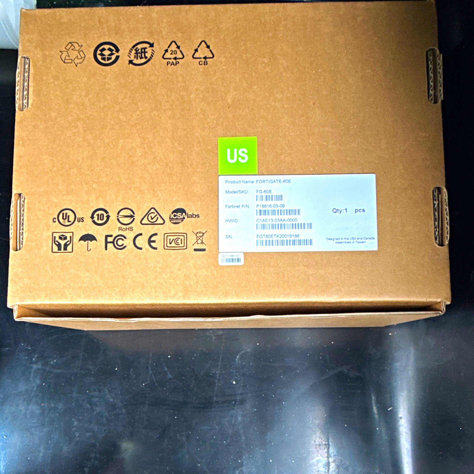 Fortinet FortiGate-60E Firewall VPN Device Physical Format FG-60E