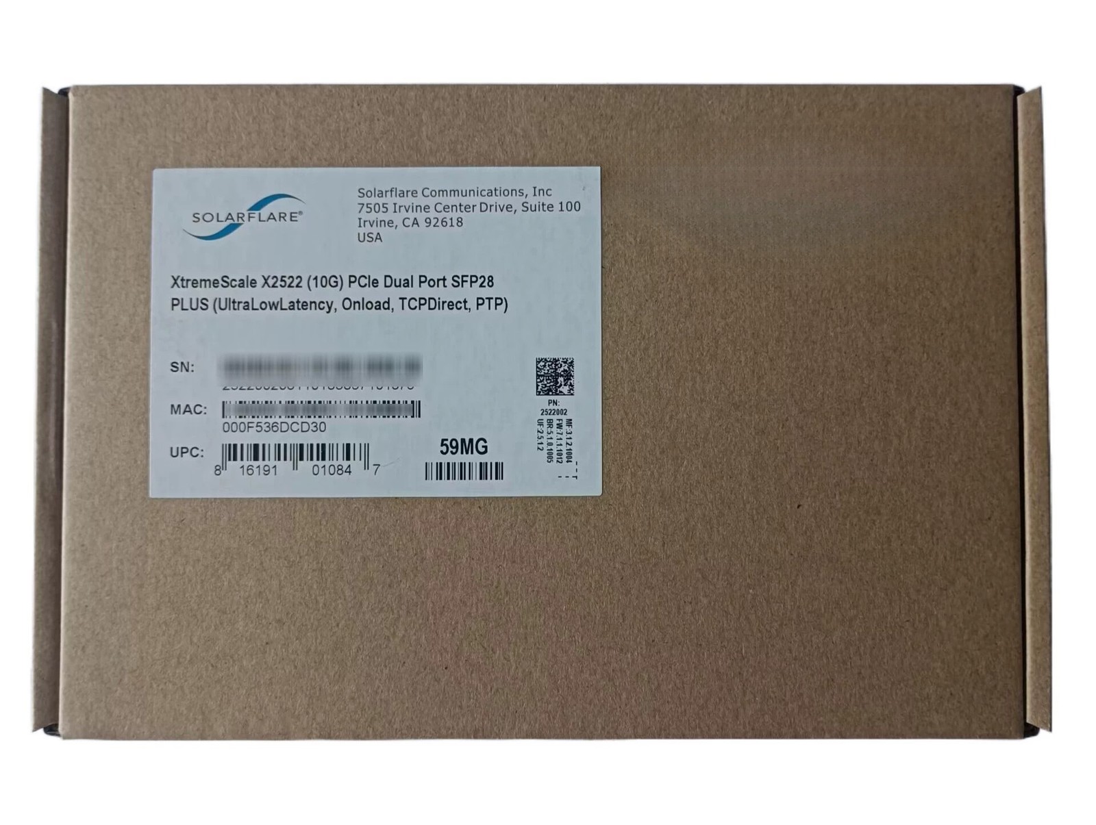 Solarflare XtremeScale X2522-10G+Plus Dual Port SFP+ 10Gigabit NIC PCI-e 10G