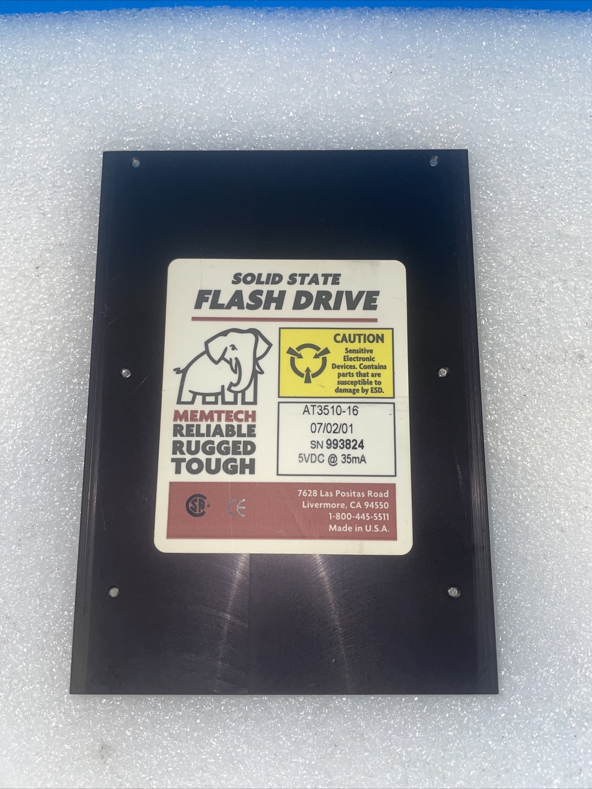 Very rare ~ Vintage Memtech AT3510 3.5" 16MB IDE Solid State Flash Drive