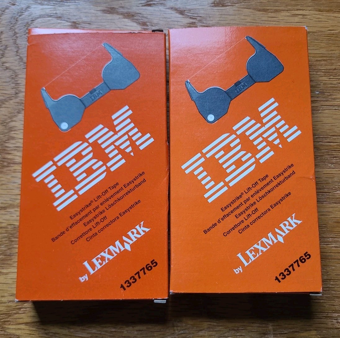 NEW, SET OF 2, IBM Lexmark 1337765 Easystrike Lift Off Correction Tape