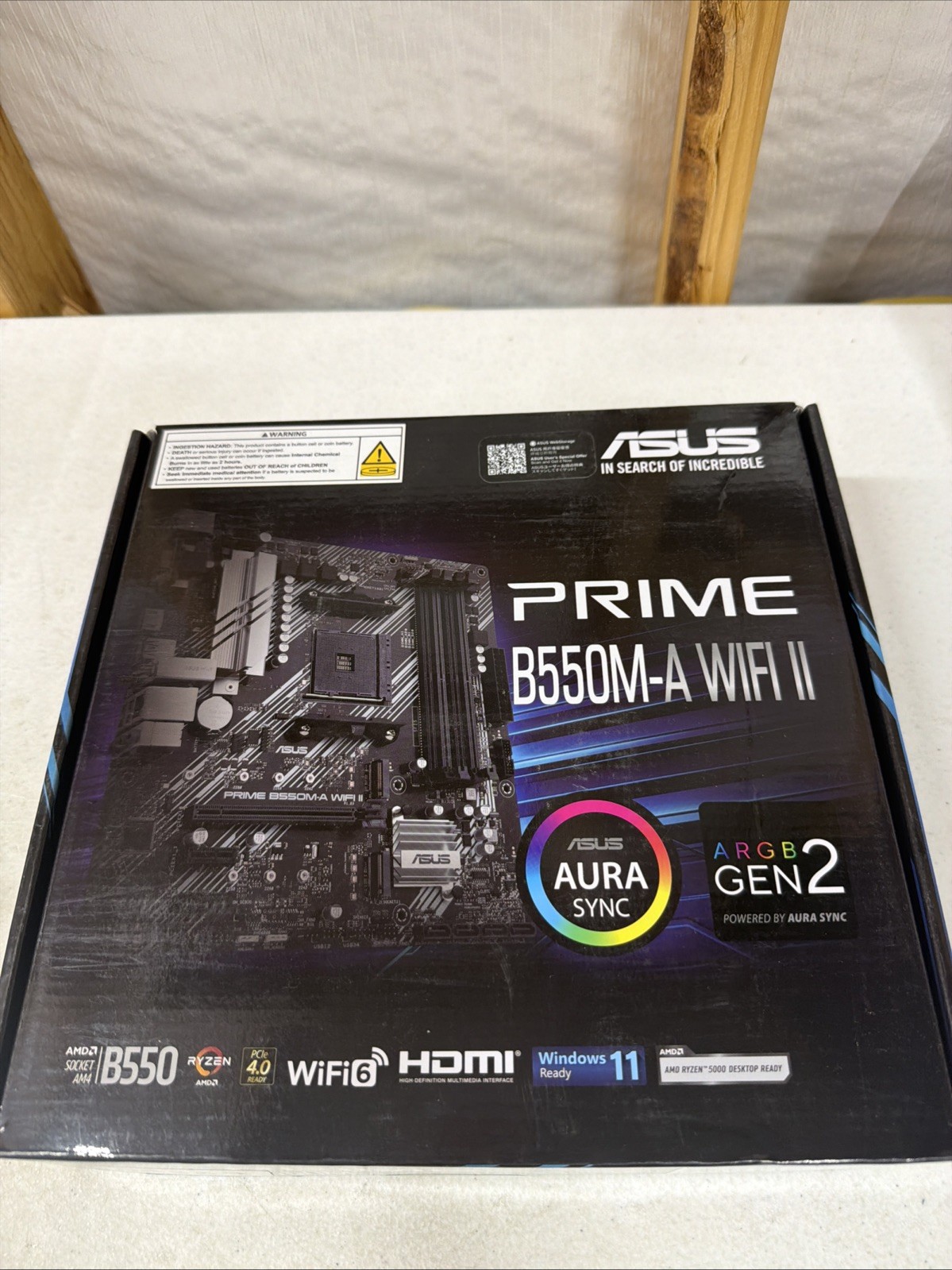 ASUS Prime B550M-A WiFi II AMD AM4 (3rd Gen Ryzen) Micro ATX Motherboard (PCIe