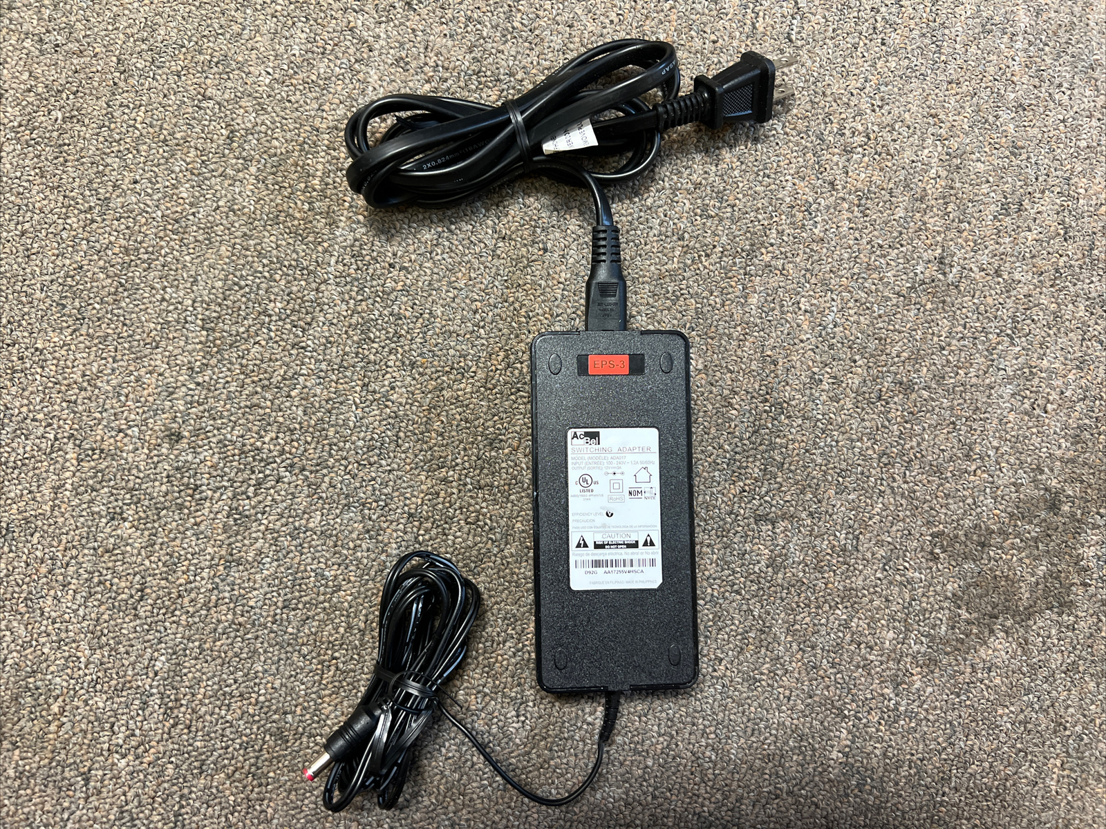 AC.BEL SWITCHING ADAPTER MODEL: ADA017 D91G EPS-3 power supply Charger 12V ¹⁰⁹⁰