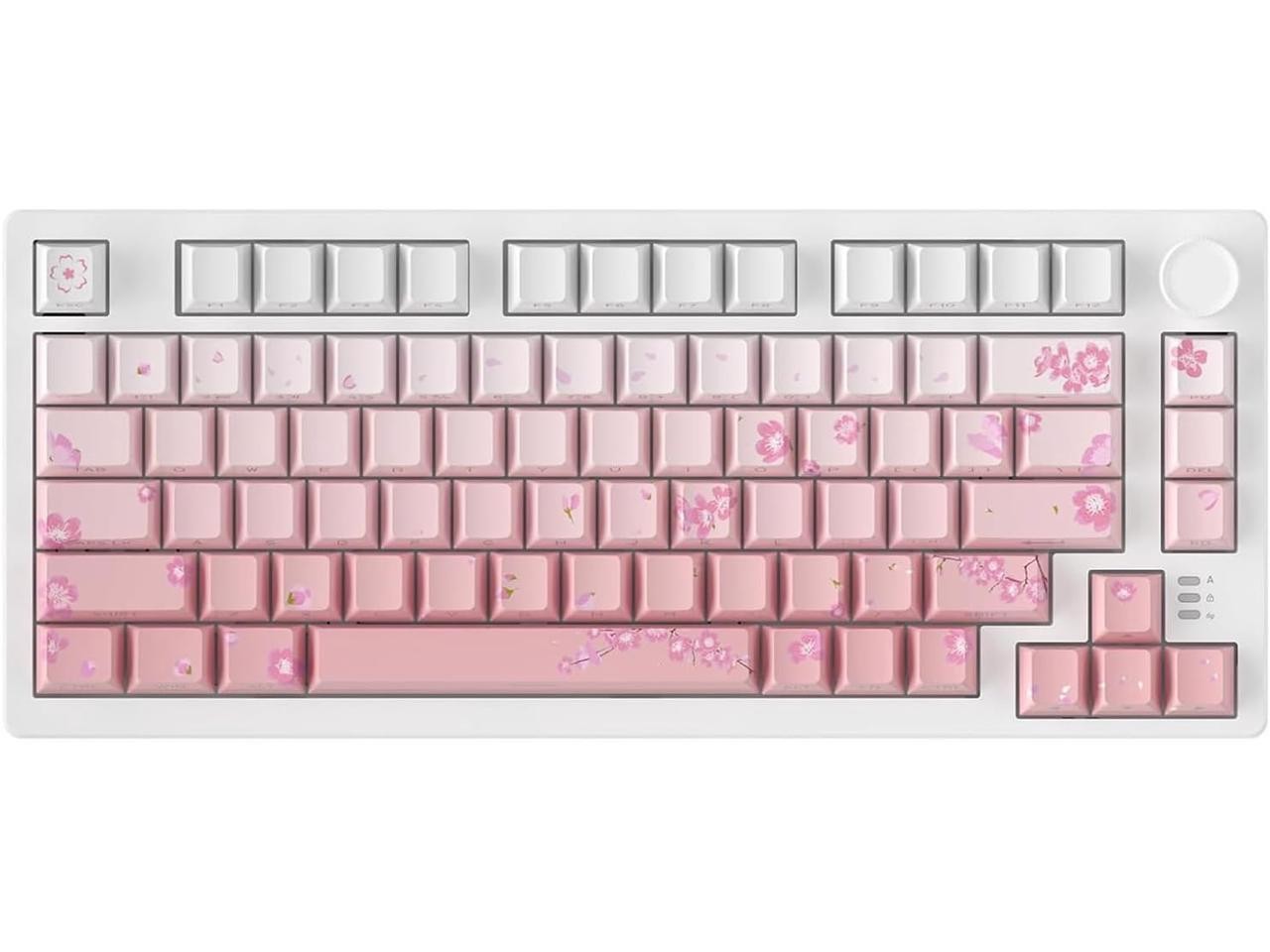 DAREU EK75PRO Sakura Pink 75% Wireless Mechanical Gaming Keyboard, Gasket-Tuned
