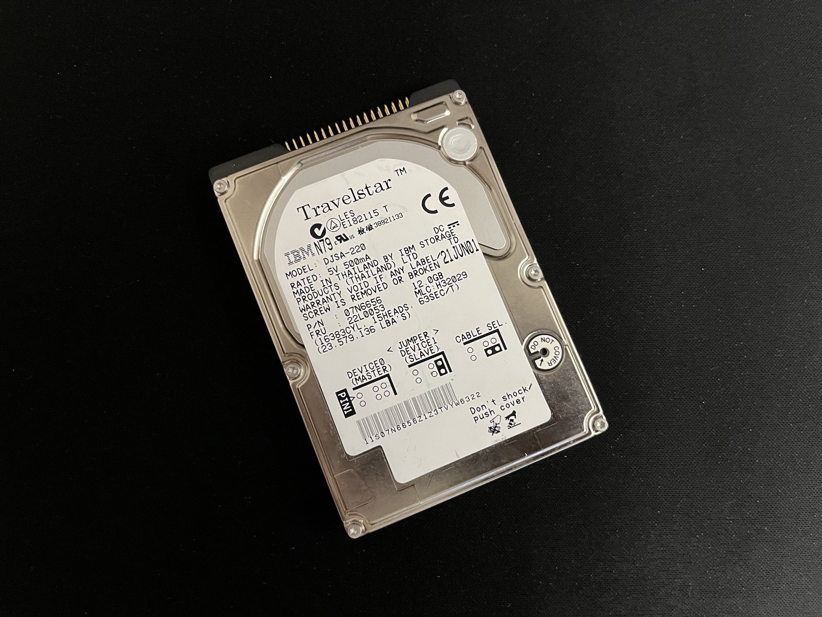  IBM 12GB 2.5" IDE Laptop Hard Drive Travelstar DJSA-220 4200rpm 2MB Tested