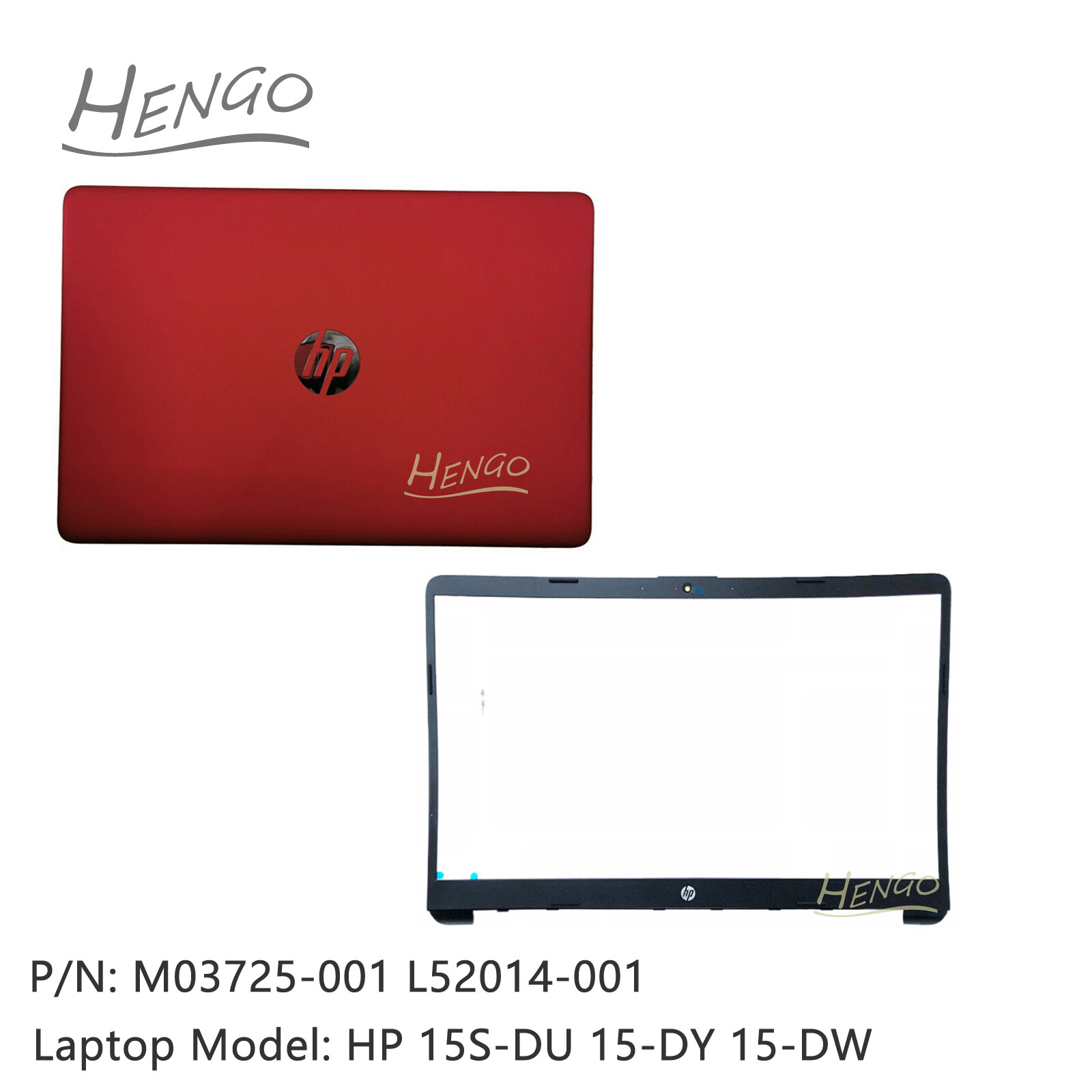 New M03725-001 L52014-001 For HP 15S-DU 15S-DY 15-DW Back Cover Rear Lid + Bezel