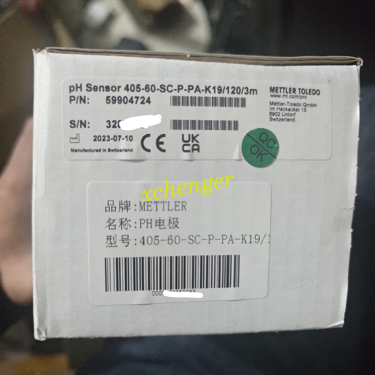1PC Mettler Toledo 405-60-SC-P-PA-K19/120/3m 59904724 Electrode via FedEx or DHL