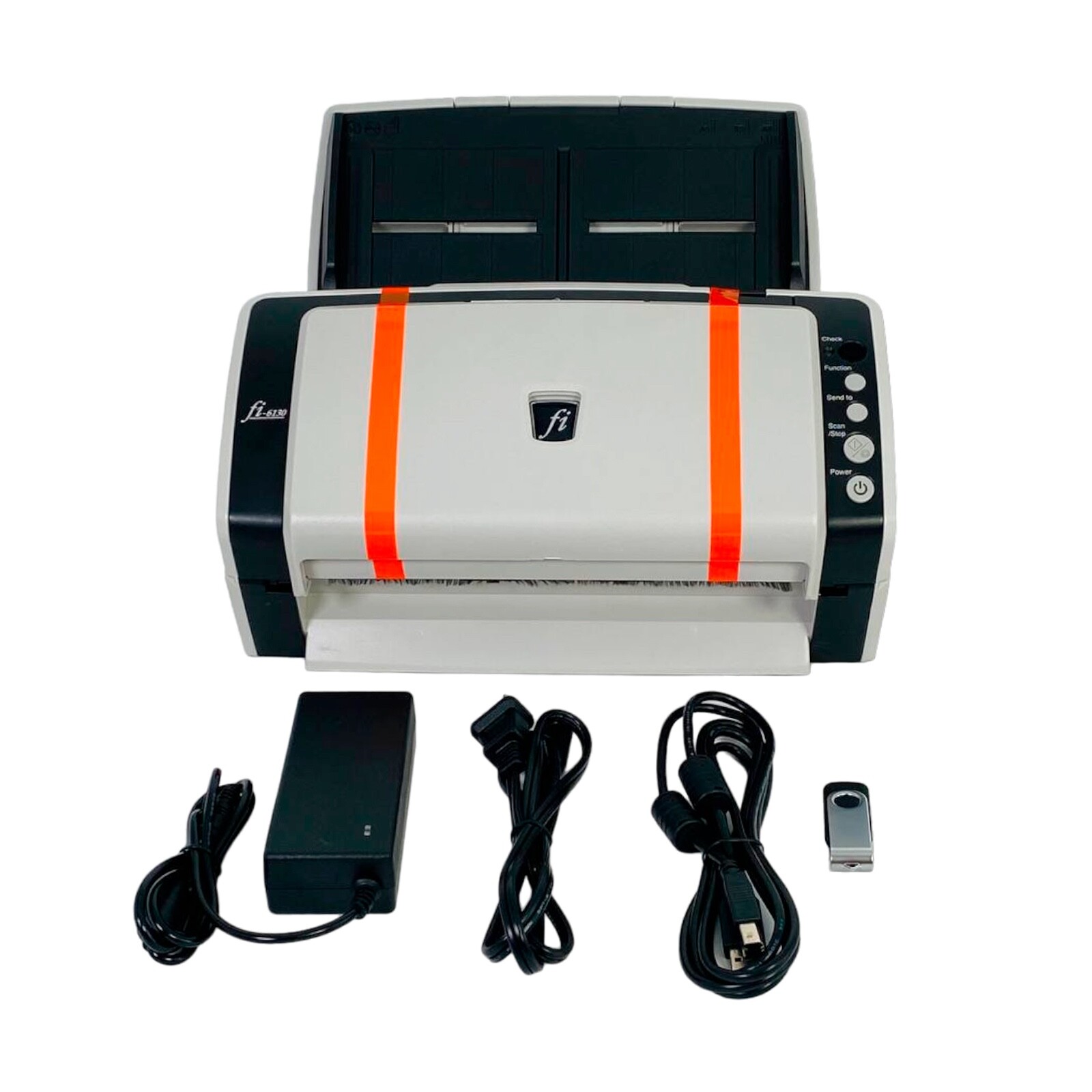 Fujitsu Fi-6130 Scanner COMPLETE SET (AC Adapter; USB Cable; USB Setup Drivers)