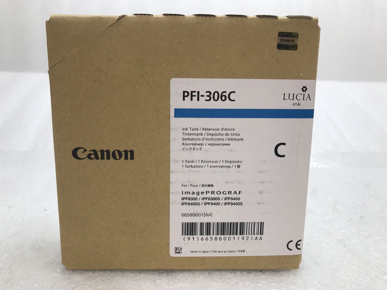 New Genuine OEM Canon PFI-306C Cyan Ink 6658B001 For iPF8300 8400 9400 EXP: 2016
