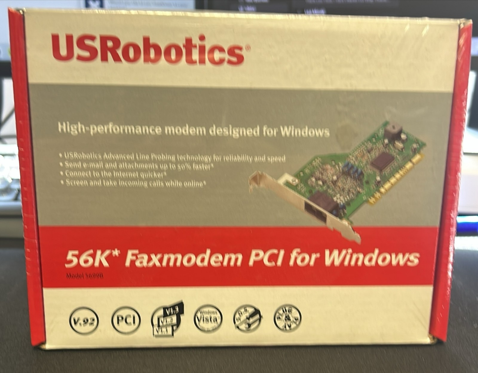 NEW USRobotics USR5699B 56K V.92 PCI Fax Modem for Windows Sealed Box
