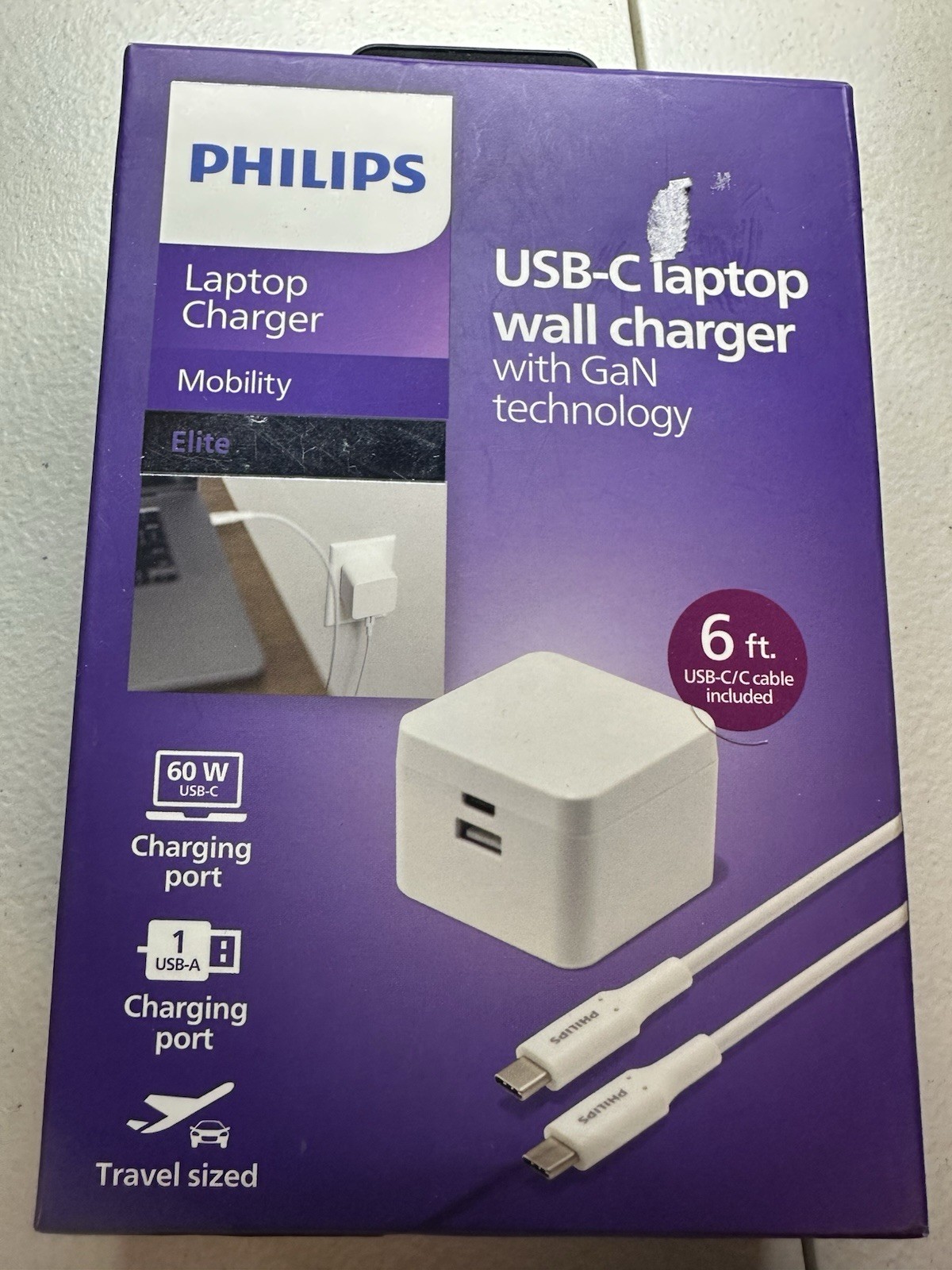 PHILIPS USB-C LAPTOP WALL CHARGER GaN Technology Mobility Elite New