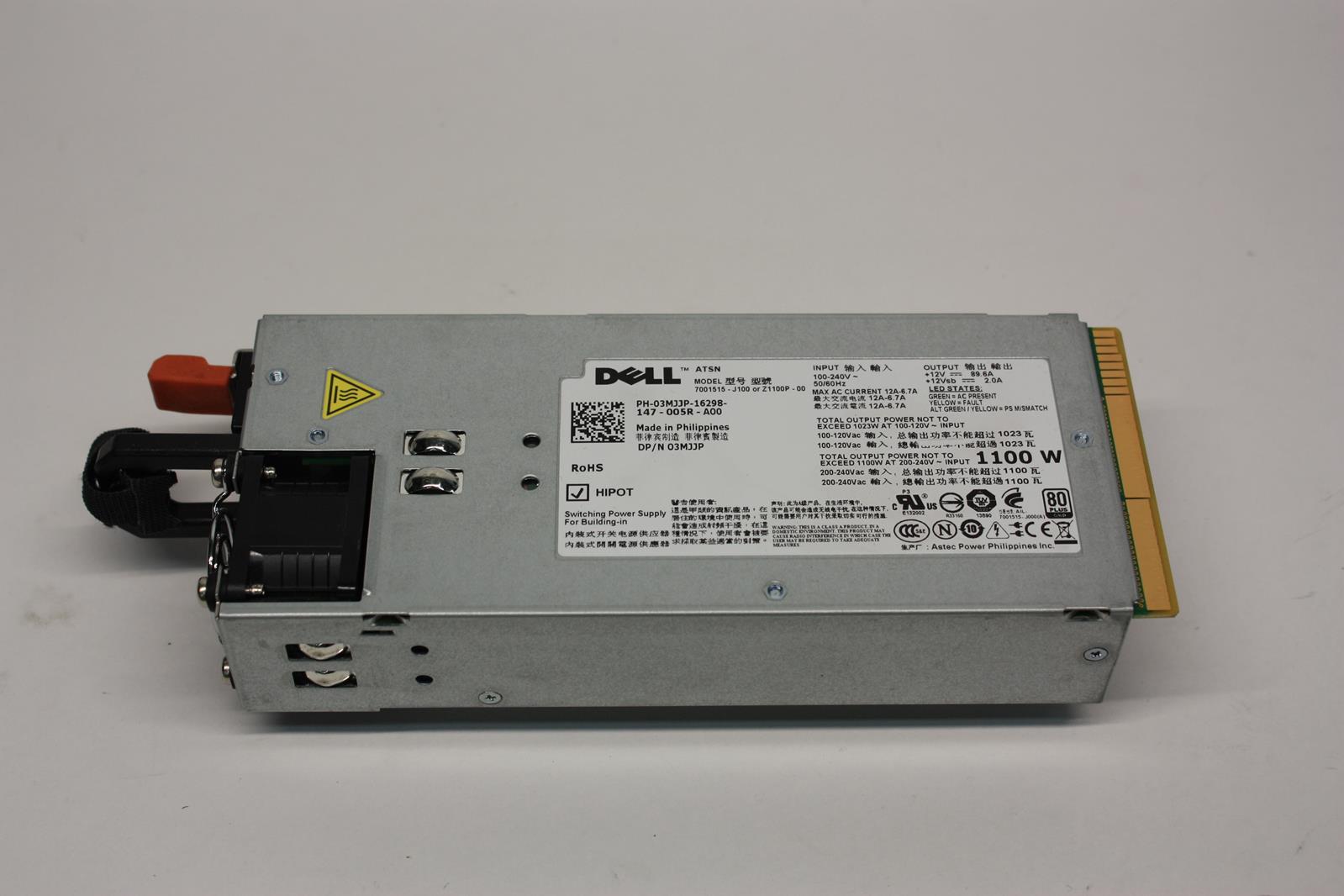Dell 03MJJP (Model: 7001515-J100 or Z1100P-00) 1100W Power Supply for PowerEdge
