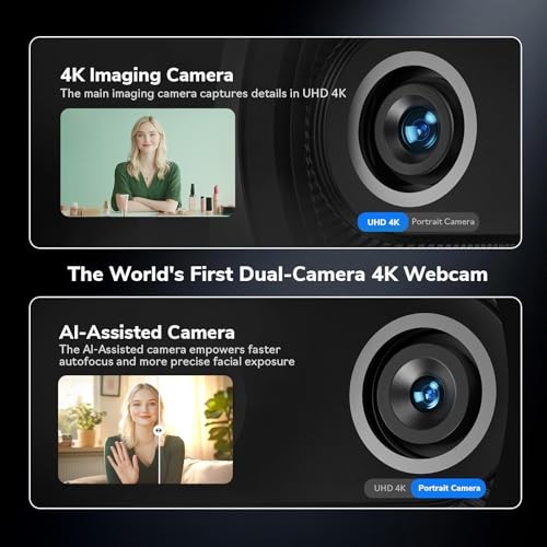 EMEET PIKO+ (PIKO PLUS), WORLD’S 1ST DUAL-CAMERA AI-POWERED 4K WEBCAM, -  WHITE