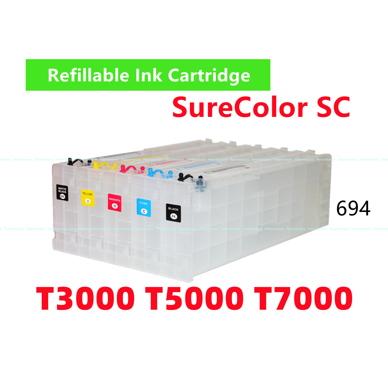 5 Empty Refillable Ink Cartridge T694 694 for SureColor T3000 T5000 T7000