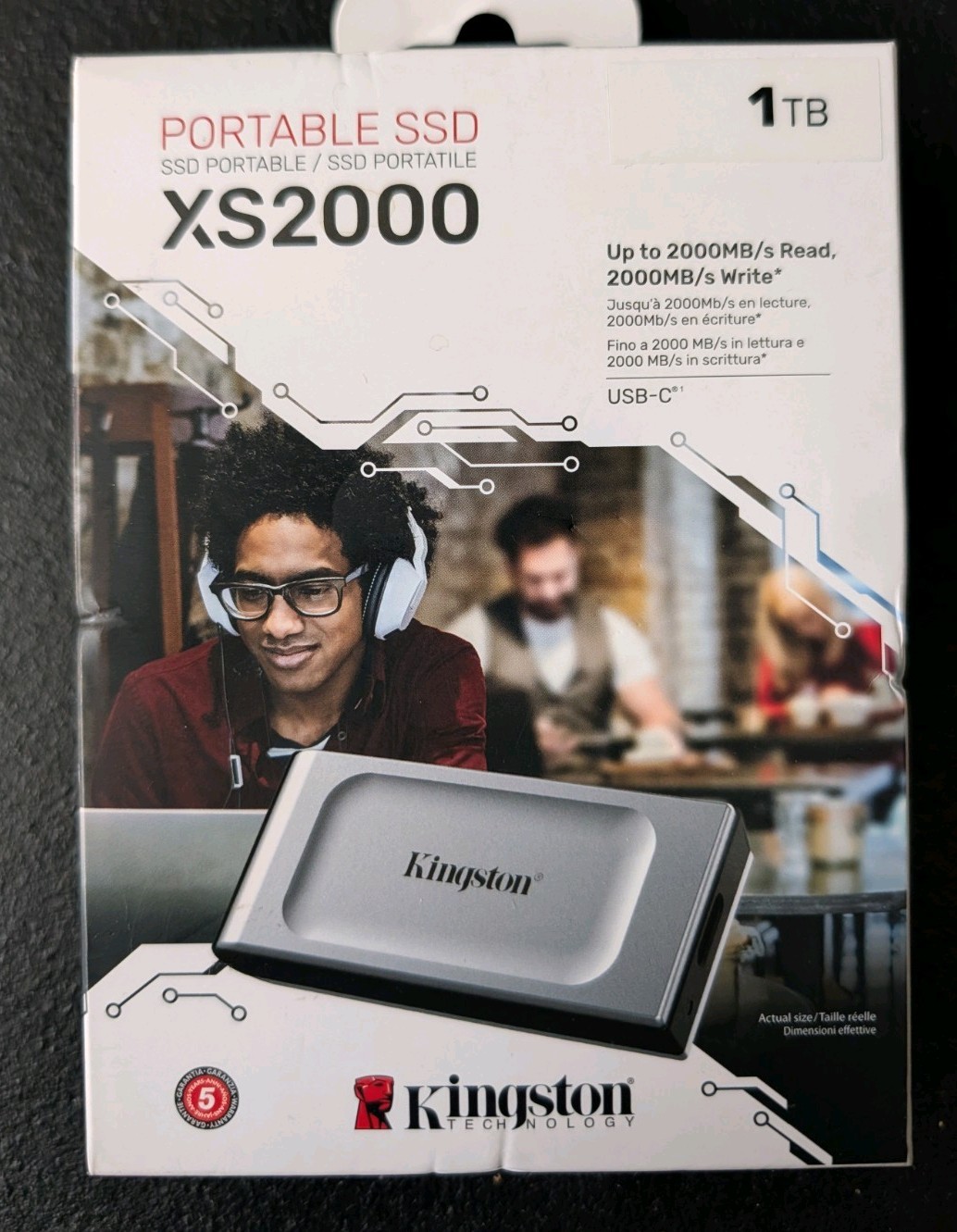 Kingston XS2000 1TB Portable External SSD USB-C 3.2 Gen 2x2 HIGH SPEED 2000MB/s