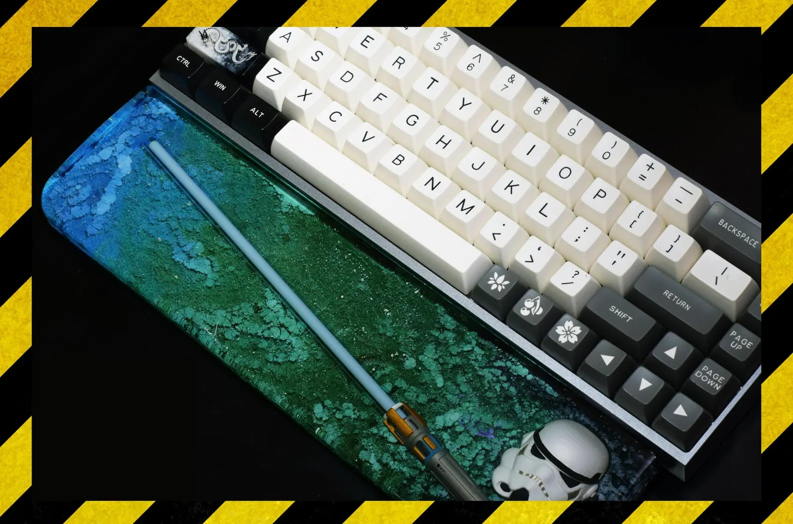 Star Wars Custom Handmade Resin Wrist Rest Lightsaber Stormtrooper (NO Keyboard)