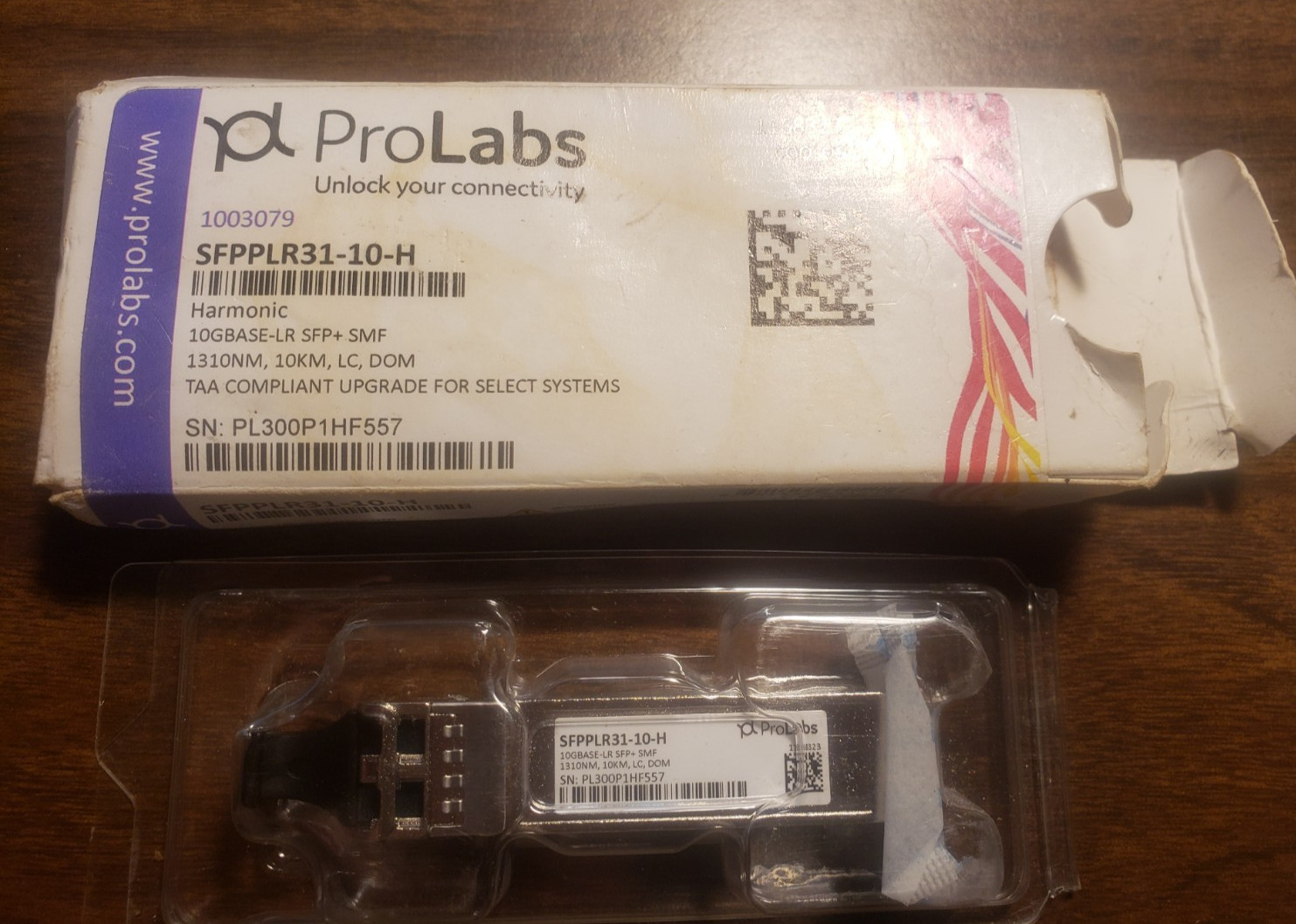 PROLABS SFPPLR31-10-H 10GBASE-LR SFP+ SMF 10KM OPTICAL TRANSCEIVER 1003079
