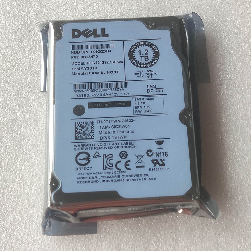 Dell / HGST 0T6TWN HUC101212CSS600 1.2TB 2.5" 10K SAS Server Hard Drive.
