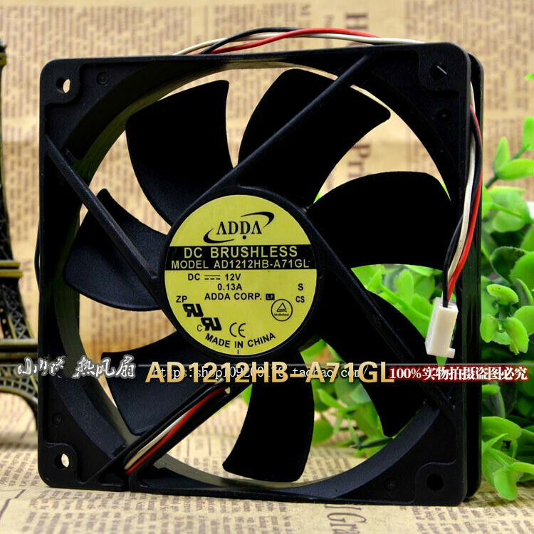 1pc ADDA AD1212HB-A71GL 12025 DC12V 0.13A 3-wire Double Ball Cooling Fan