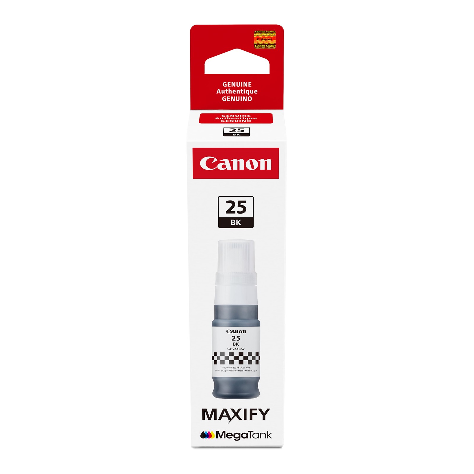 Canon GI-25 Black Ink Bottle, Pigment Ink, 67 ml, High Yield 3000 Pages,
