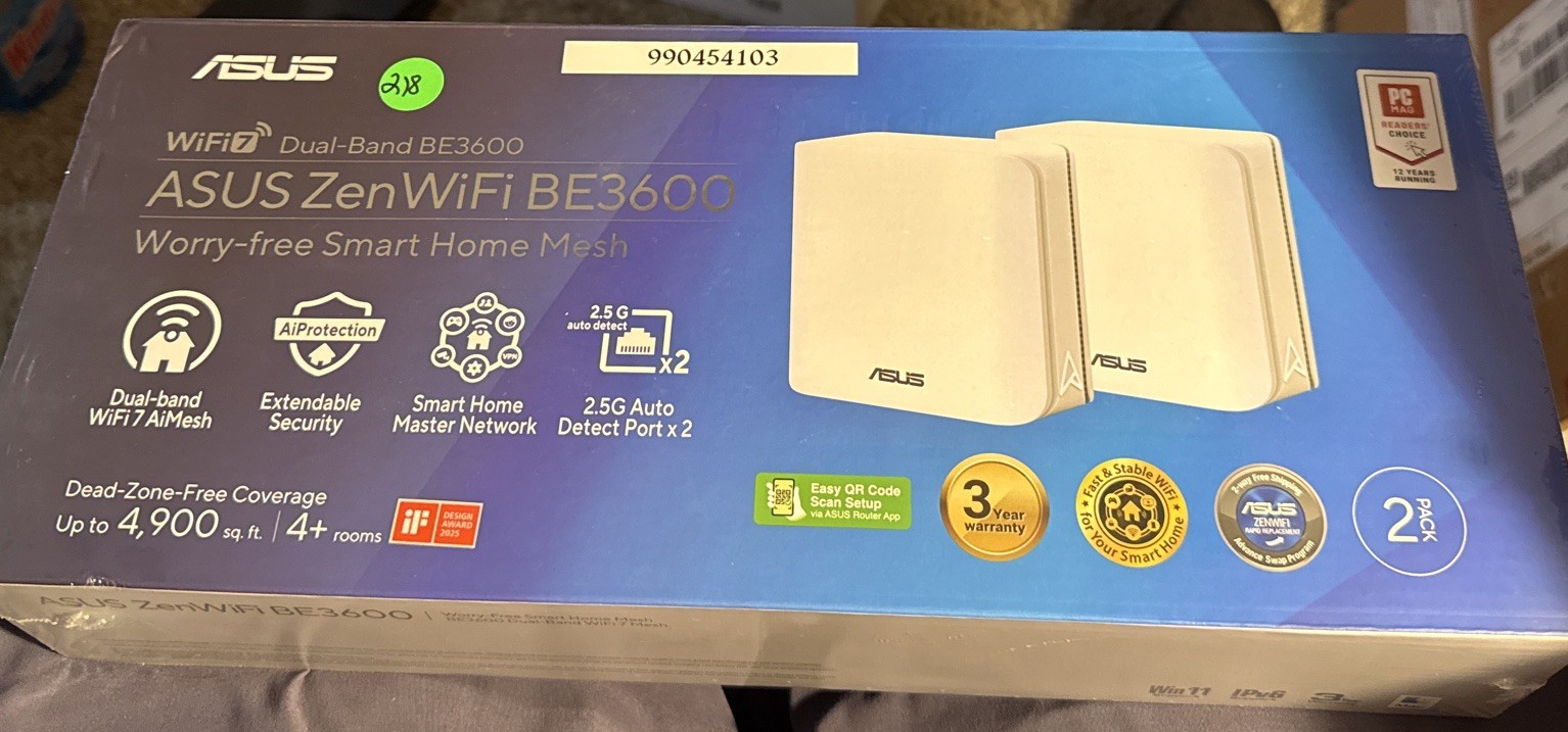 NEW - ASUS ZenWifi BE3600 (BD4) Dual-band WiFi 7 Wireless Mesh Router  2Pack NEW