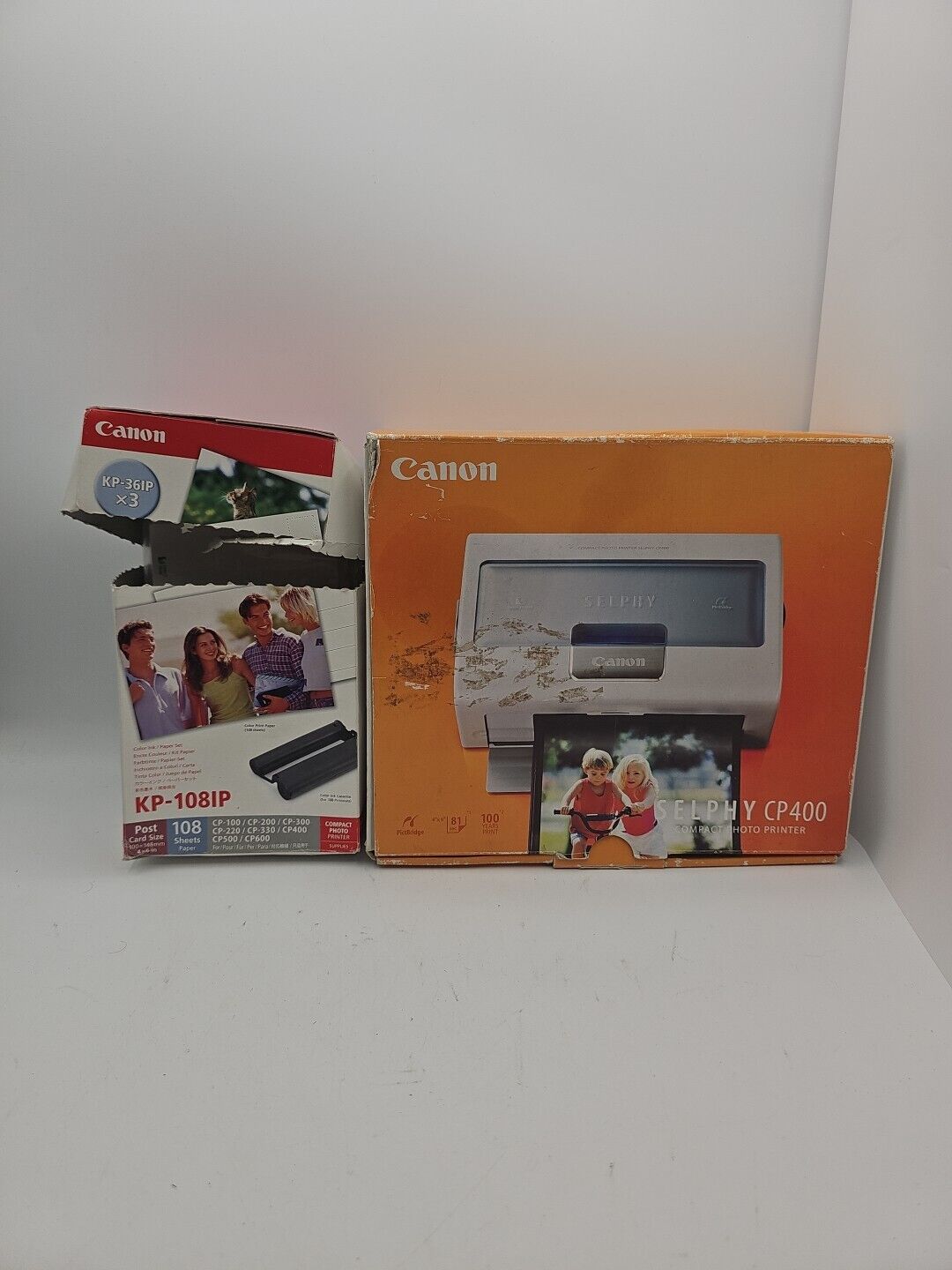 Canon Selphy CP400 Compact Photo Printer Open Box Complete Plus KP-108IP 
