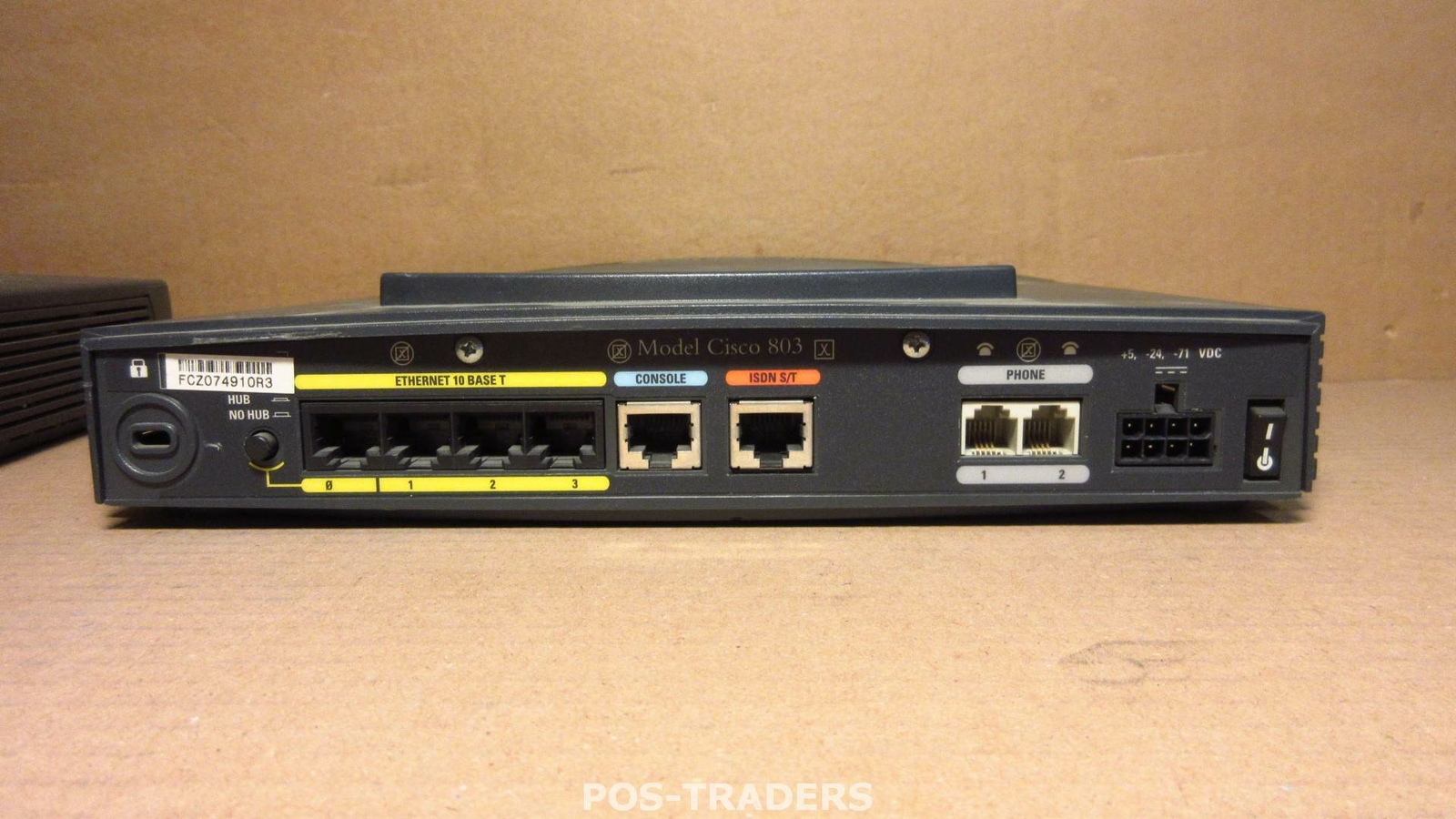 Cisco 803 ISDN Ethernet Router 1x Ethernet 1x ISDN BRI RJ-45 EXCLUDING POWER SUP