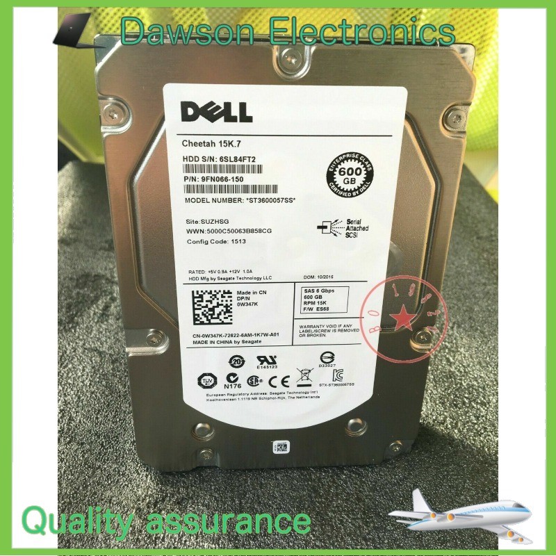 Dell Original 0W347K W347K 600GB 15000RPM 6Gbps 3.5" SAS HARD DRIVE ST3600057SS